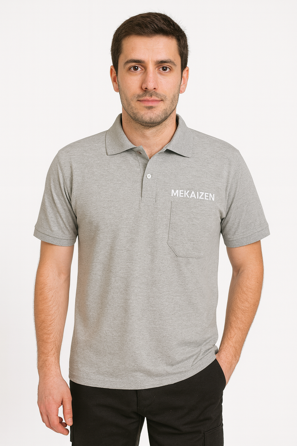 MEKAİZEN Gri Polo Yaka Lakos (Cepli)