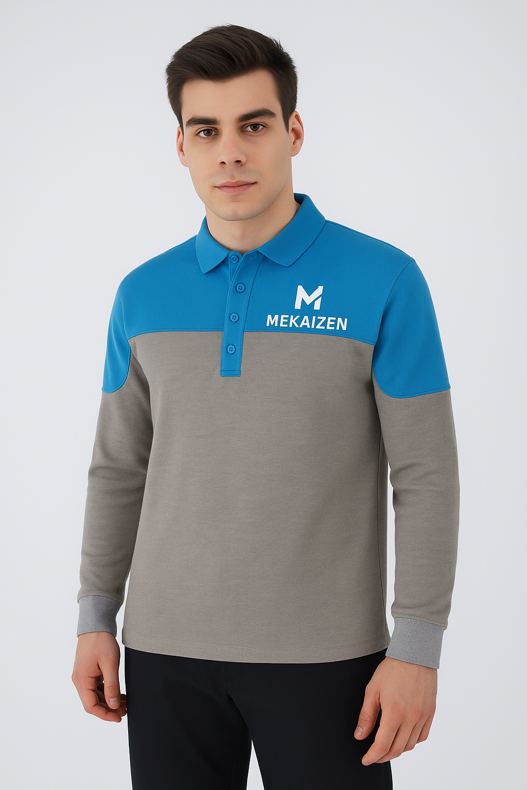 MEKAİZEN İki Renkli Uzun Kol Polo Yaka Lakos